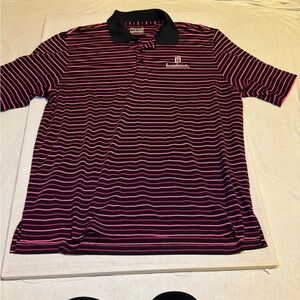 Under Armour Men's Polo with Black and Pink Stripes